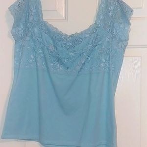 Roxie B. Lace Top Pullover Blue